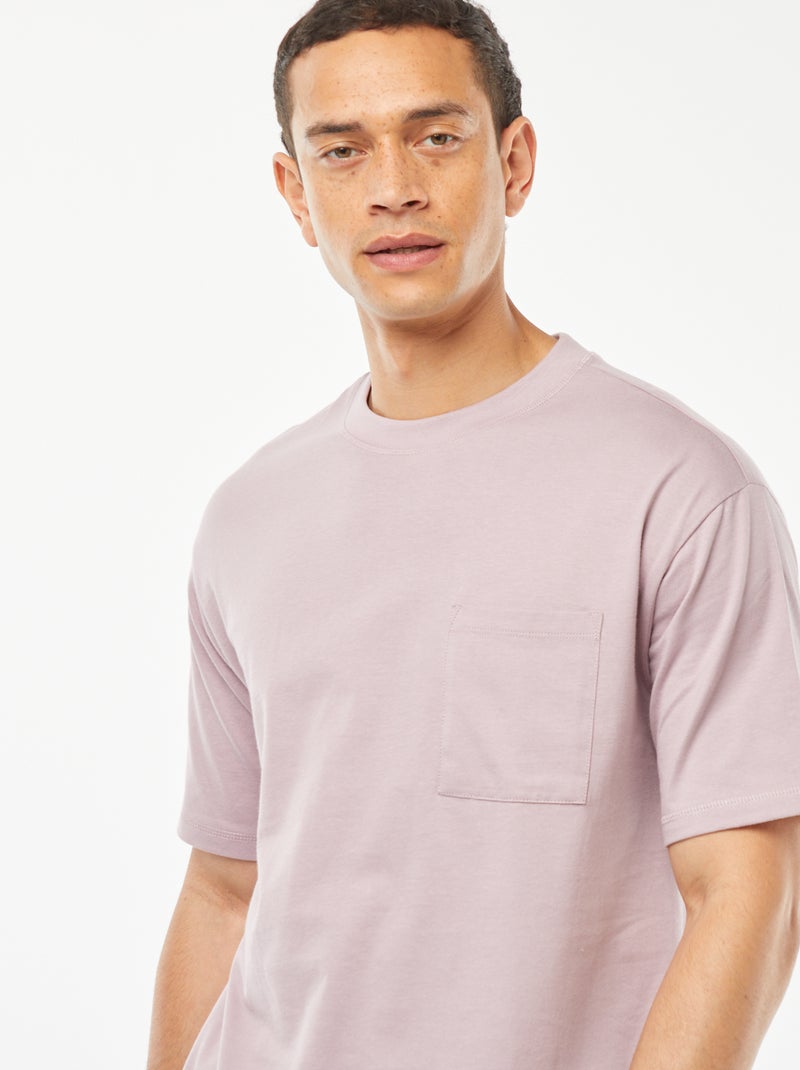 T-shirt lisa com bolso frontal VIOLETA - Kiabi