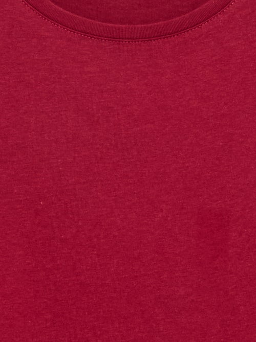 T-shirt lisa com franzidos nos ombros - Kiabi