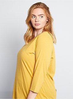 T-shirt lisa com gola em forma de barco - Kiabi