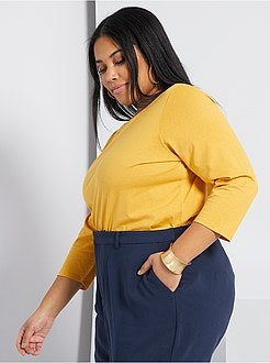 T-shirt lisa com gola em forma de barco - Kiabi