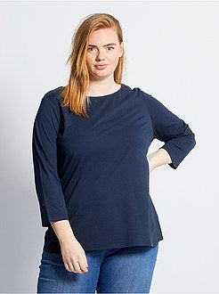 T-shirt lisa com gola em forma de barco - Kiabi