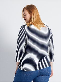 T-shirt lisa com gola em forma de barco - Kiabi