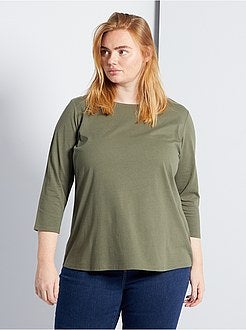 T-shirt lisa com gola em forma de barco - Kiabi