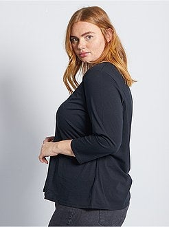 T-shirt lisa com gola em forma de barco - Kiabi