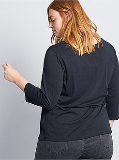 T-shirt lisa com gola em forma de barco - Kiabi