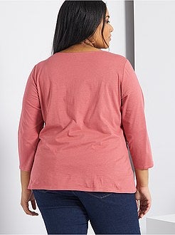 T-shirt lisa com gola em forma de barco - Kiabi