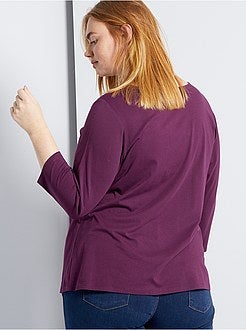 T-shirt lisa com gola em forma de barco - Kiabi