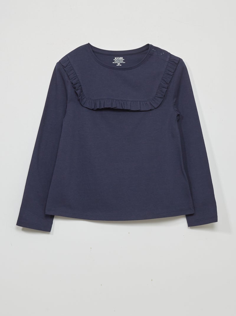 T-shirt lisa com gola redonda - So Easy PRETO - Kiabi