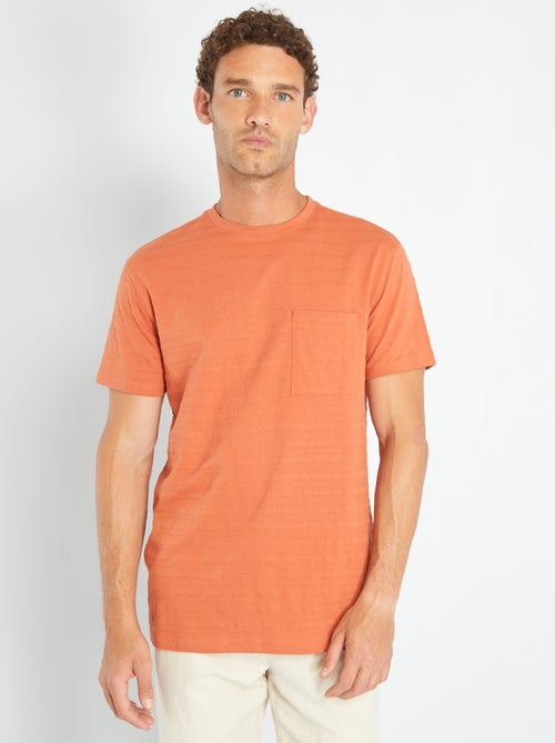 T-shirt lisa com gola redonda - Kiabi