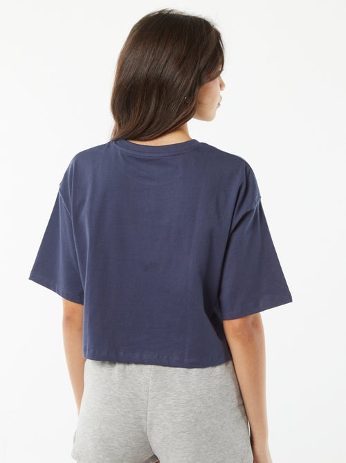 T-shirt lisa corte curto e manga curta - Kiabi