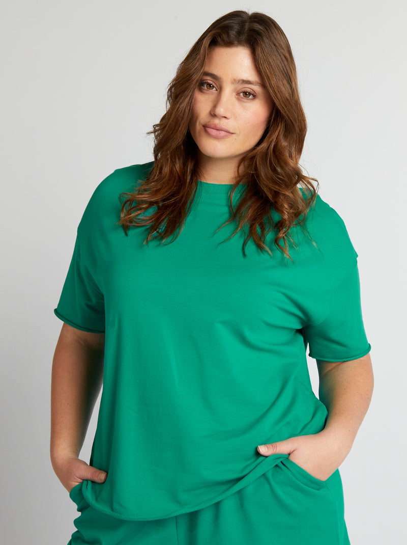 T-shirt lisa de conjunto VERDE - Kiabi