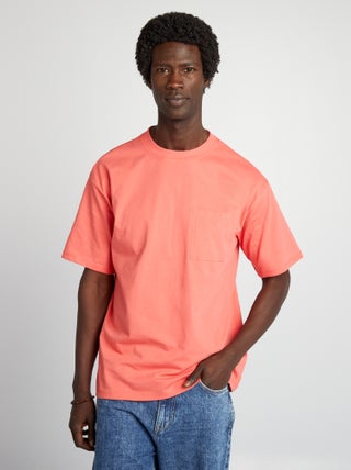 T-shirt lisa de corte largo