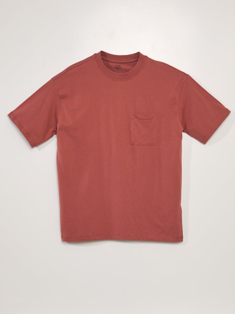 T-shirt lisa de corte largo ROXO - Kiabi