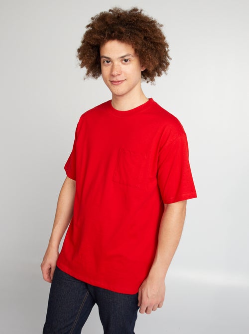 T-shirt lisa de corte largo - Kiabi