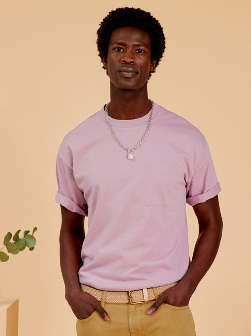 T-shirt lisa de corte largo - Kiabi