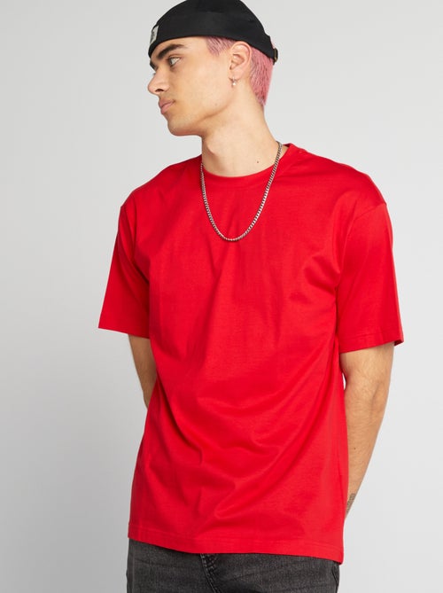 T-shirt lisa de gola redonda - Kiabi