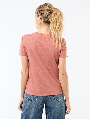 T-shirt lisa de linho misto