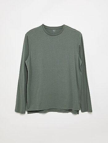 T-shirt lisa de manga comprida - coleção fácil de vestir