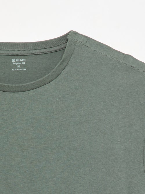T-shirt lisa de manga comprida - coleção fácil de vestir - Kiabi