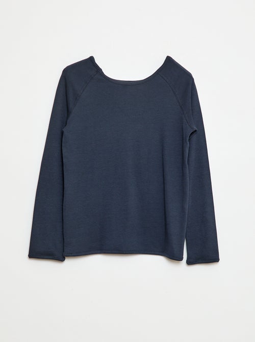 T-shirt lisa de manga comprida - So Easy - Kiabi