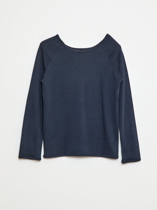 T-shirt lisa de manga comprida - So Easy - Kiabi