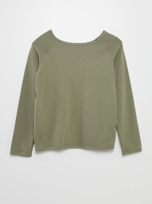 T-shirt lisa de manga comprida - So Easy - Kiabi