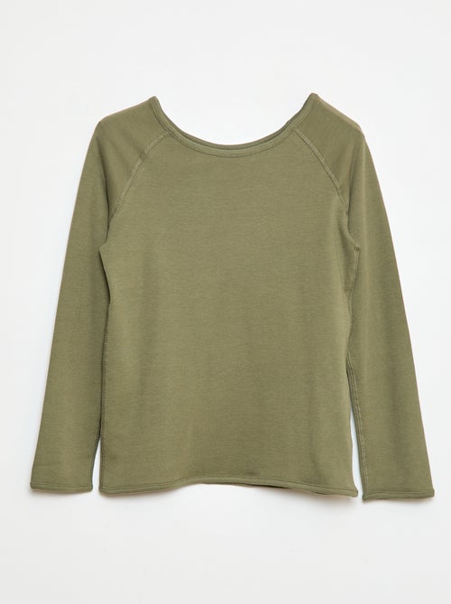 T-shirt lisa de manga comprida - So Easy - Kiabi