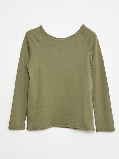 T-shirt lisa de manga comprida - So Easy - Kiabi