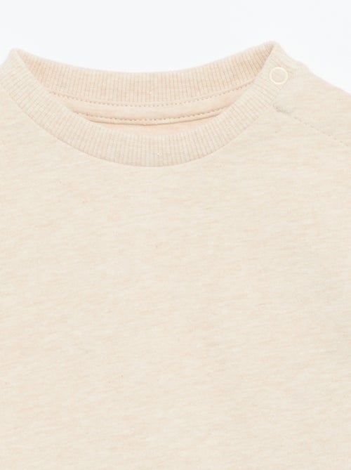 T-shirt lisa de manga comprida - Kiabi