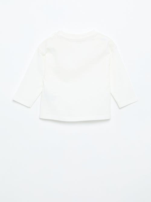T-shirt lisa de manga comprida - Kiabi