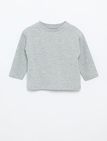 T-shirt lisa de manga comprida