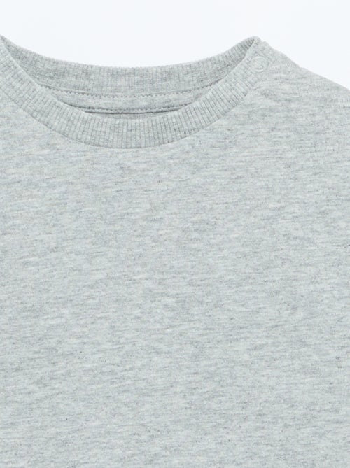 T-shirt lisa de manga comprida - Kiabi