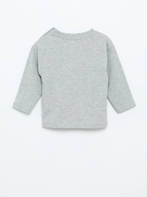 T-shirt lisa de manga comprida - Kiabi