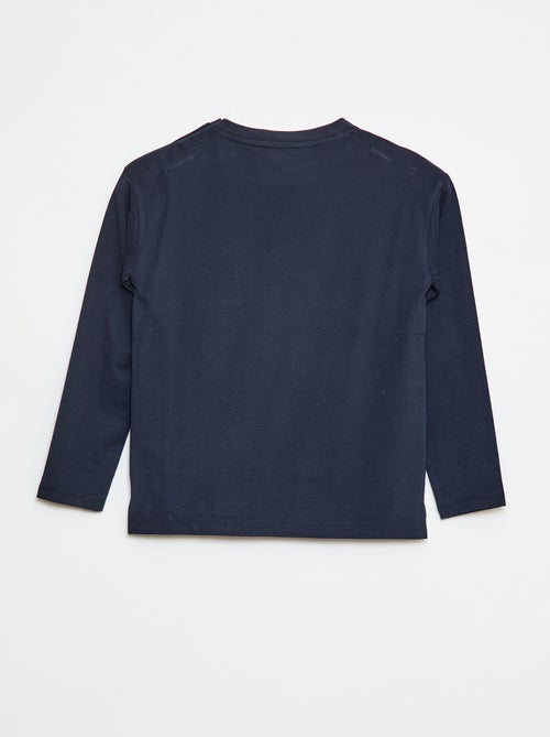 T-shirt lisa de manga comprida com bolso no peito - coleção fácil de vestir - Kiabi T-shirt lisa de manga comprida com bolso no peito - coleção fácil de vestir - Kiabi