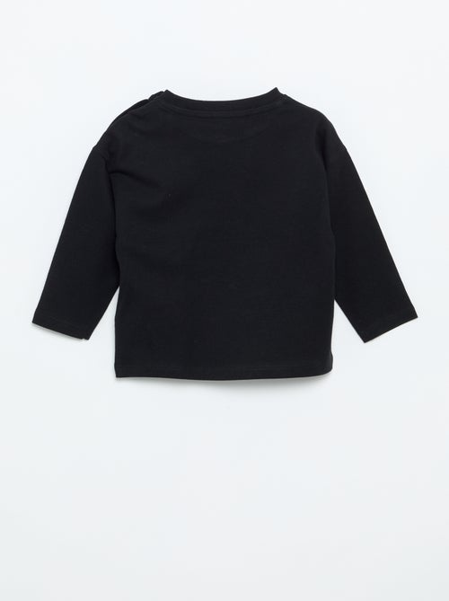 T-shirt lisa de manga comprida - Kiabi