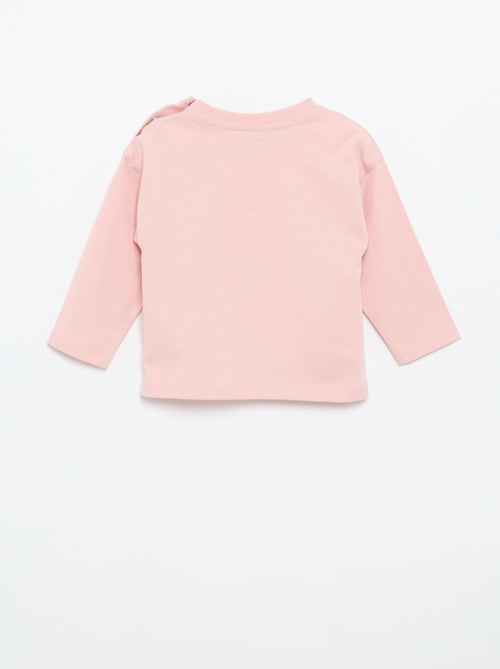 T-shirt lisa de manga comprida - Kiabi