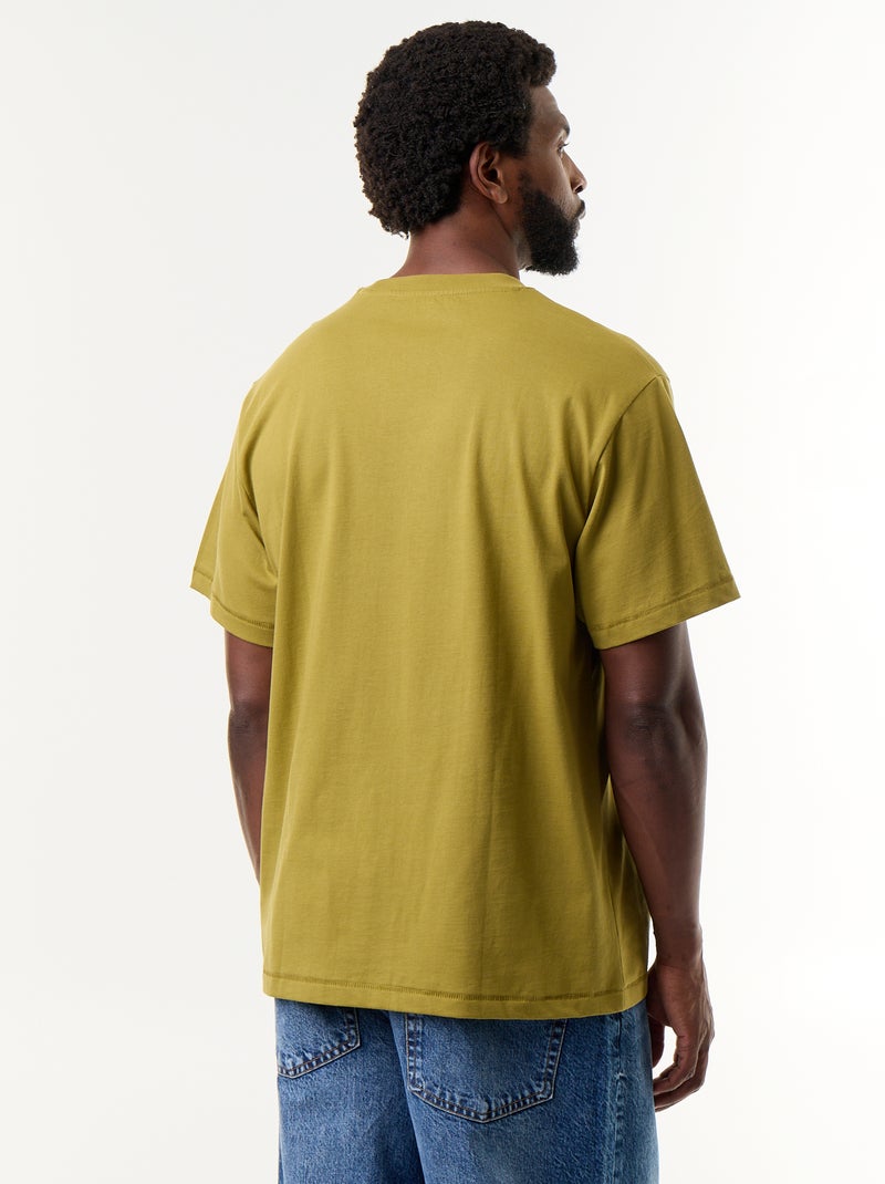 T-shirt lisa de manga curta corte confortável - Kiabi Verde - Kiabi