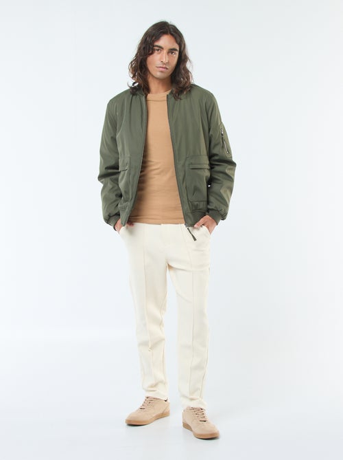 T-shirt lisa de manga curta e gola redonda - Kiabi