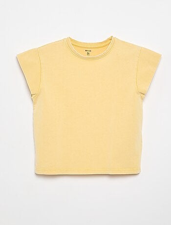 T-shirt lisa de mangas extra-curtas