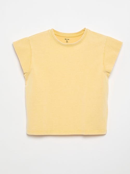 T-shirt lisa de mangas extra-curtas - Kiabi