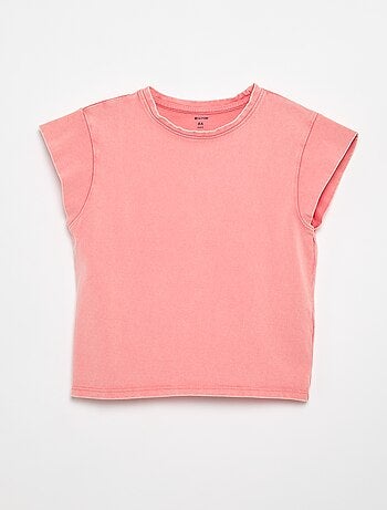 T-shirt lisa de mangas extra-curtas