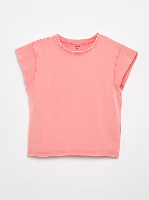 T-shirt lisa de mangas extra-curtas - Kiabi