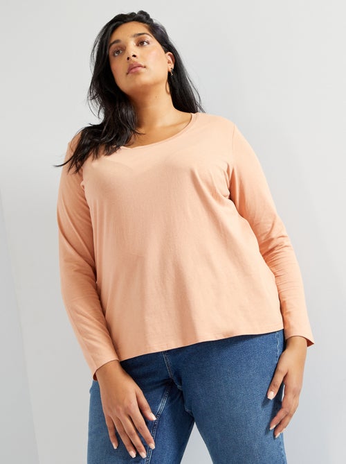 T-shirt lisa em algodão - Kiabi
