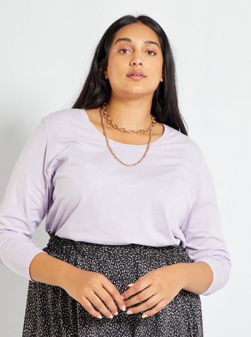 T-shirt lisa em algodão - Kiabi