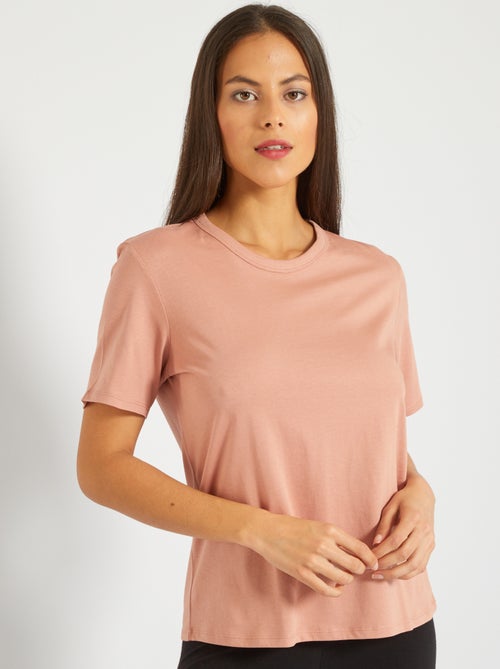 T-shirt lisa em algodão - Kiabi