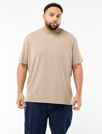 T-shirt lisa em jersey de gola redonda para homem