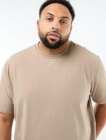 T-shirt lisa em jersey de gola redonda para homem