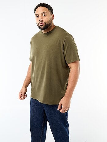 T-shirt lisa em jersey de gola redonda para homem
