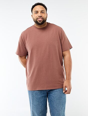 T-shirt lisa em jersey de gola redonda para homem
