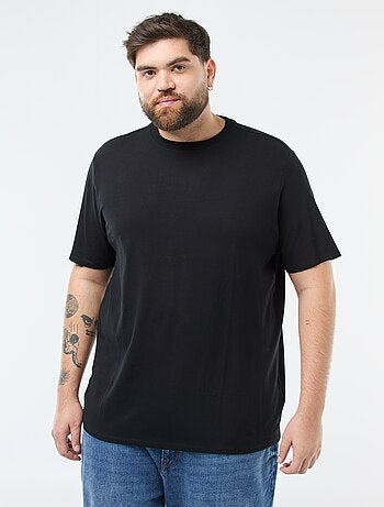 T-shirt lisa em jersey de gola redonda para homem